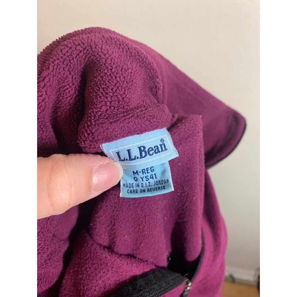 L.L. Bean Fleece Pullover Sweatshirt Casual Outdoors Purple Women's Size Medium - Picture 4 of 5
